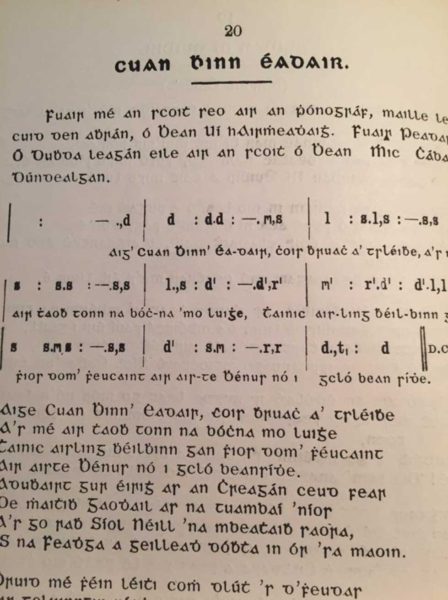 Mrs Mary Harvessy version collected by Lorcán Ó Muirí c 1912 and published in Amhráin Chúige Uladh 1927.
