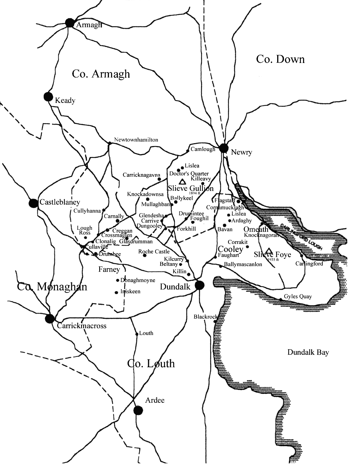 Map of music landscape of Oriel in A Hidden Ulster